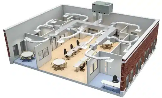 Sistema de aire acondionado por coductos por el techo